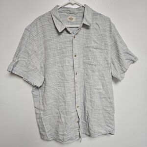 Marine Layer Shirt Mens Size XL White Button Striped Short Sleeve Cotton
